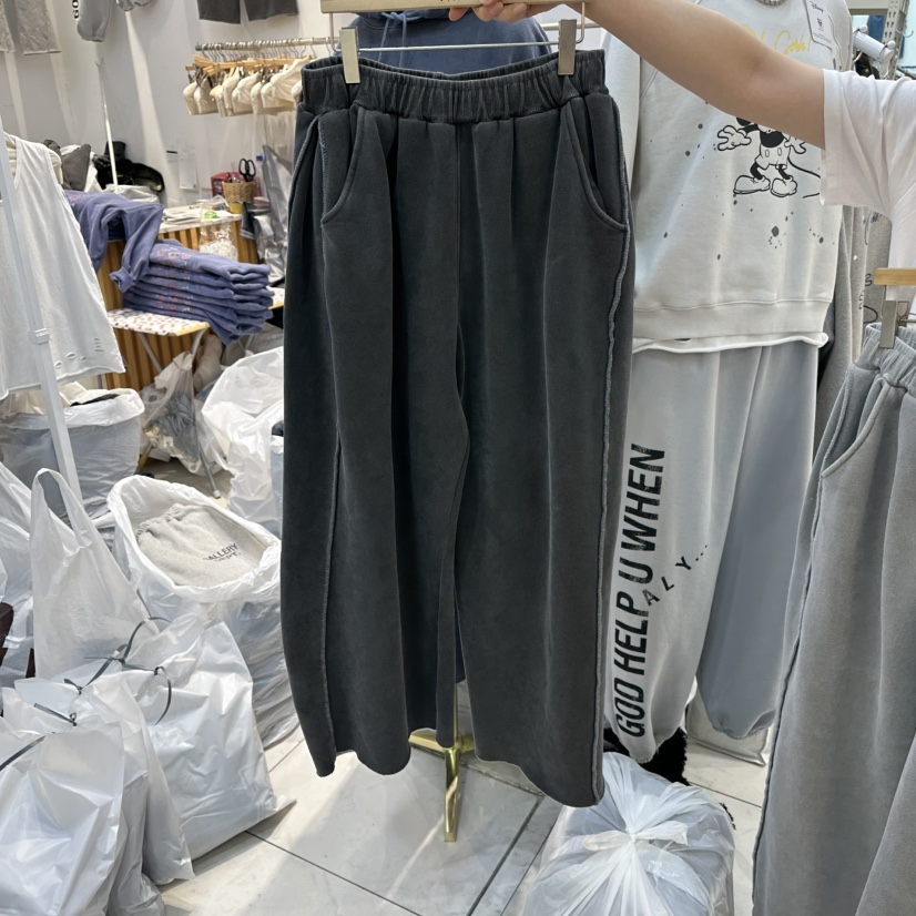 WASHBLUE東大門㊣直郵女裝新品時尚25秋冬熱賣休閑休閑褲羊毛WASHBLUE休閑褲圖色3