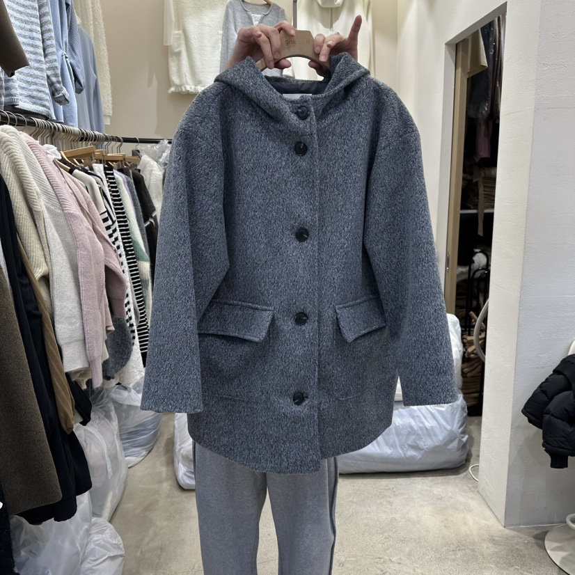 HOLYBANANA東大門㊣實拍女裝新款真品人氣時尚中長款大衣羊駝groovy.H/HOLYBANANA中長款大衣圖色2