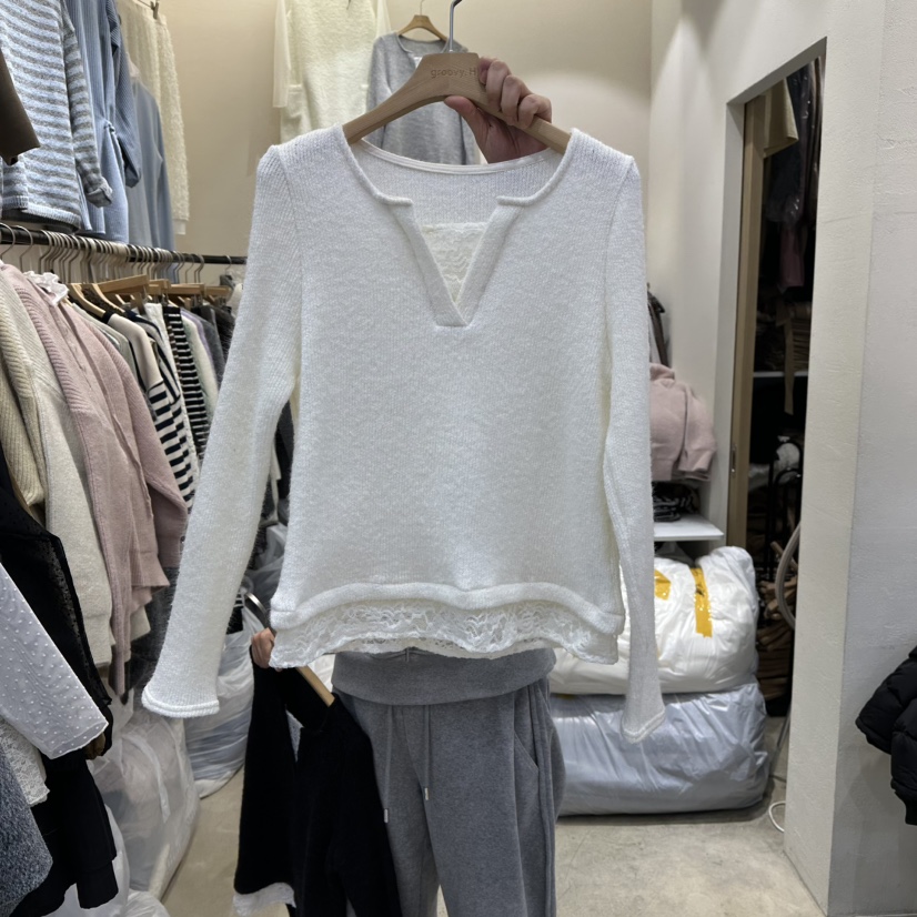 HOLYBANANA韓國代購㊣女士新品休閑職業人氣時尚推薦長袖T恤groovy.H/HOLYBANANA長袖T恤圖色1