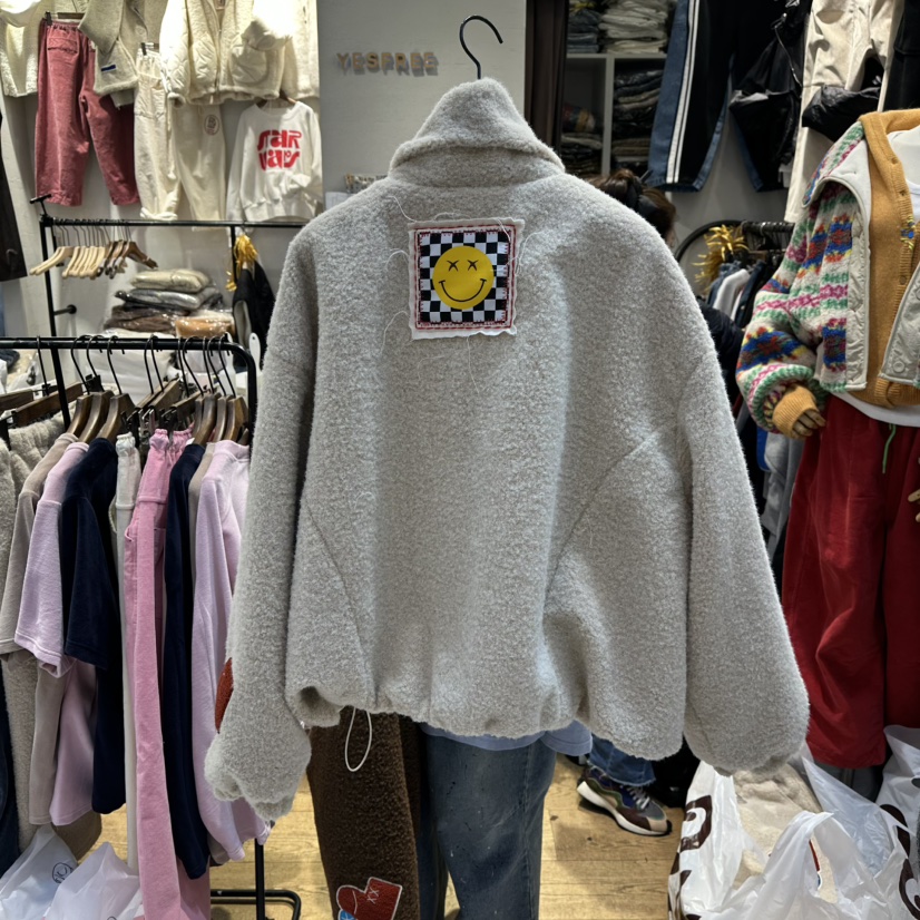 YESFREE韓國代購㊣女裝新款推薦職業真品休閑時尚夾克羊毛衫YESFREE夾克
