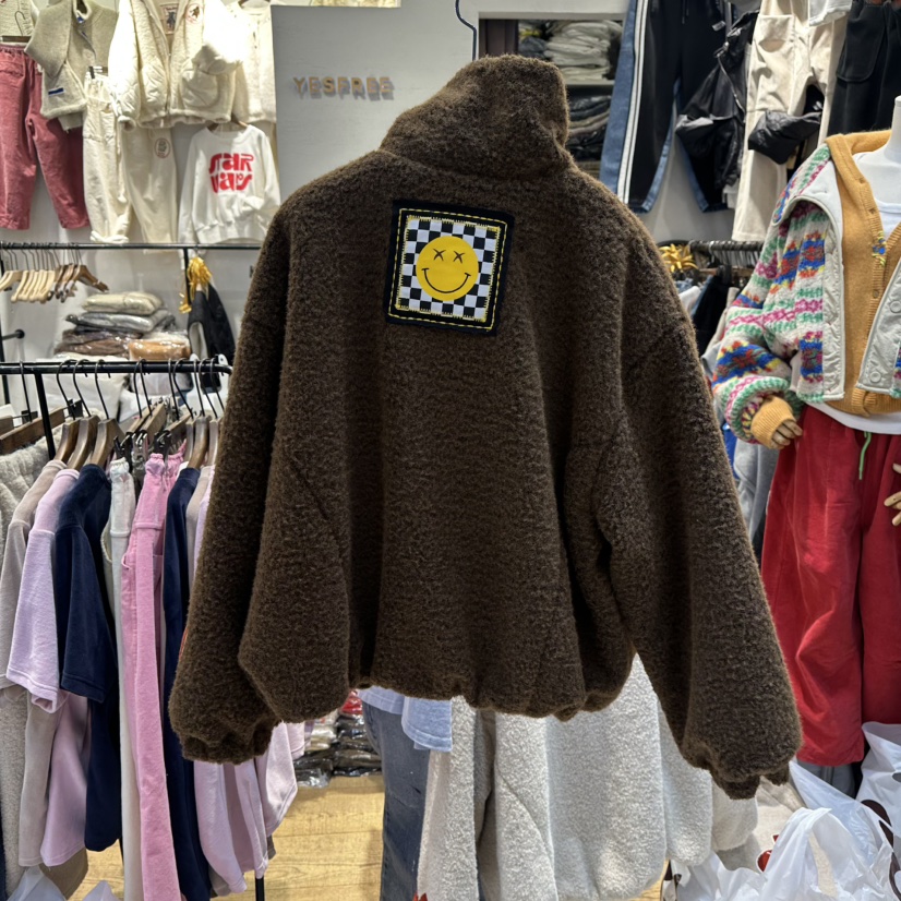 YESFREE韓國代購㊣女裝新款推薦職業真品休閑時尚夾克羊毛衫YESFREE夾克