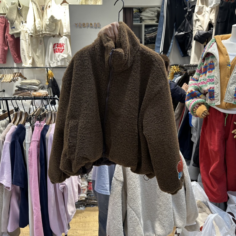 YESFREE韓國代購㊣女裝新款推薦職業真品休閑時尚夾克羊毛衫YESFREE夾克圖色2