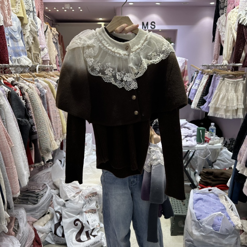 MS韓國代購㊣女士新款25秋冬職業推薦人氣熱賣休閑真品針織衫MS針織衫圖色3