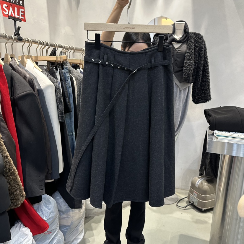 ULTRAORANGE東大門㊣實拍女裝新品職業推薦休閑時尚長裙含腰帶GILT/ULTRAORANGE長裙圖色2