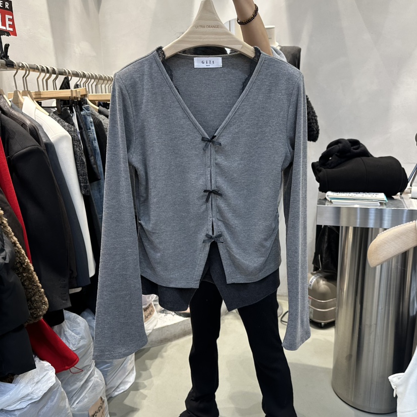 ULTRAORANGE東大門㊣代購女裝新品推薦職業人氣長袖T恤蕾絲GILT/ULTRAORANGE長袖T恤圖色1