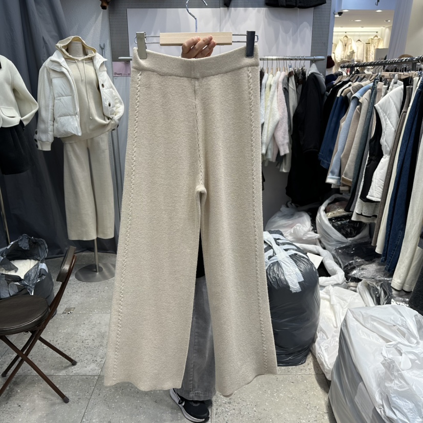 BLOOM韓國直郵㊣女裝新款25秋冬休閑人氣真品休閑褲針織褲條紋BLOOM-Q休閑褲