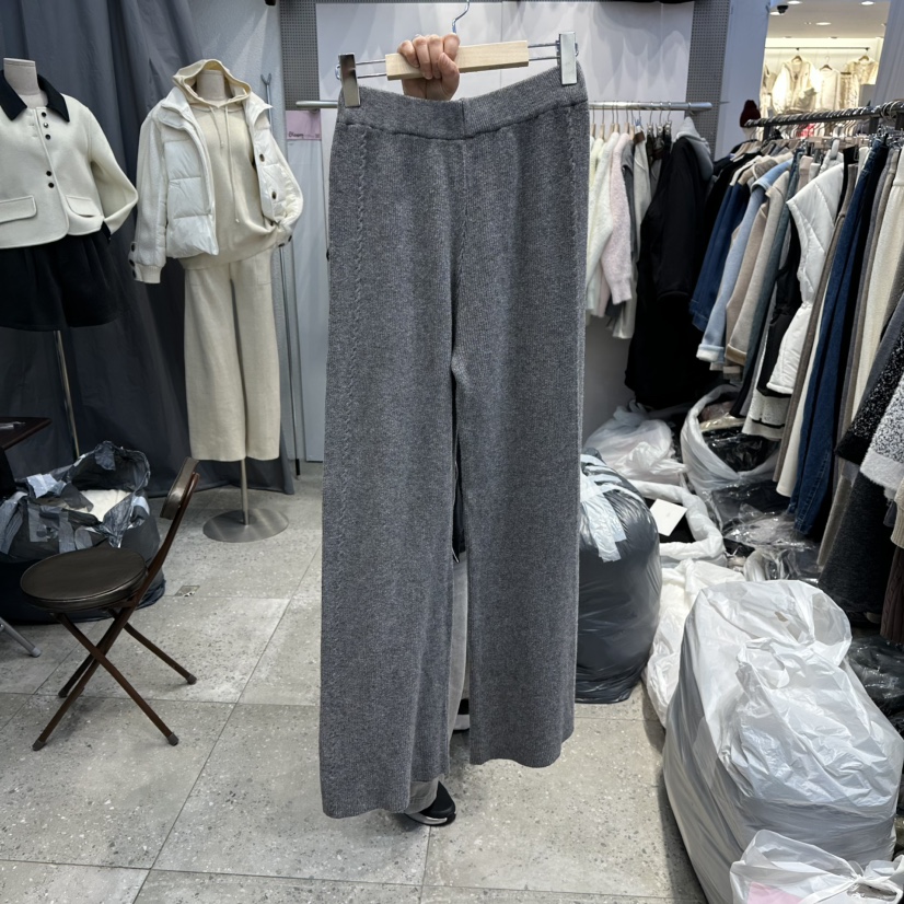 BLOOM韓國直郵㊣女裝新款25秋冬休閑人氣真品休閑褲針織褲條紋BLOOM-Q休閑褲圖色4