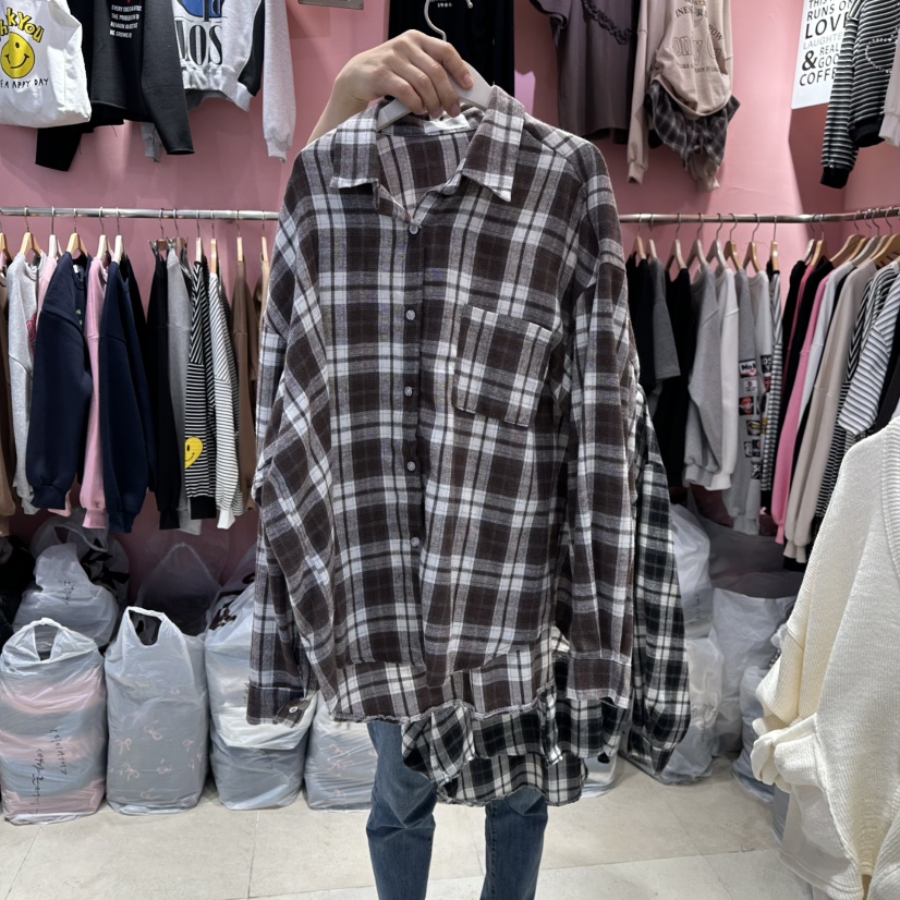 K STORY東大門㊣實拍女裝新品職業真品休閑時尚襯衫蕾絲衫K STORY襯衫/蕾絲衫圖色1棕色