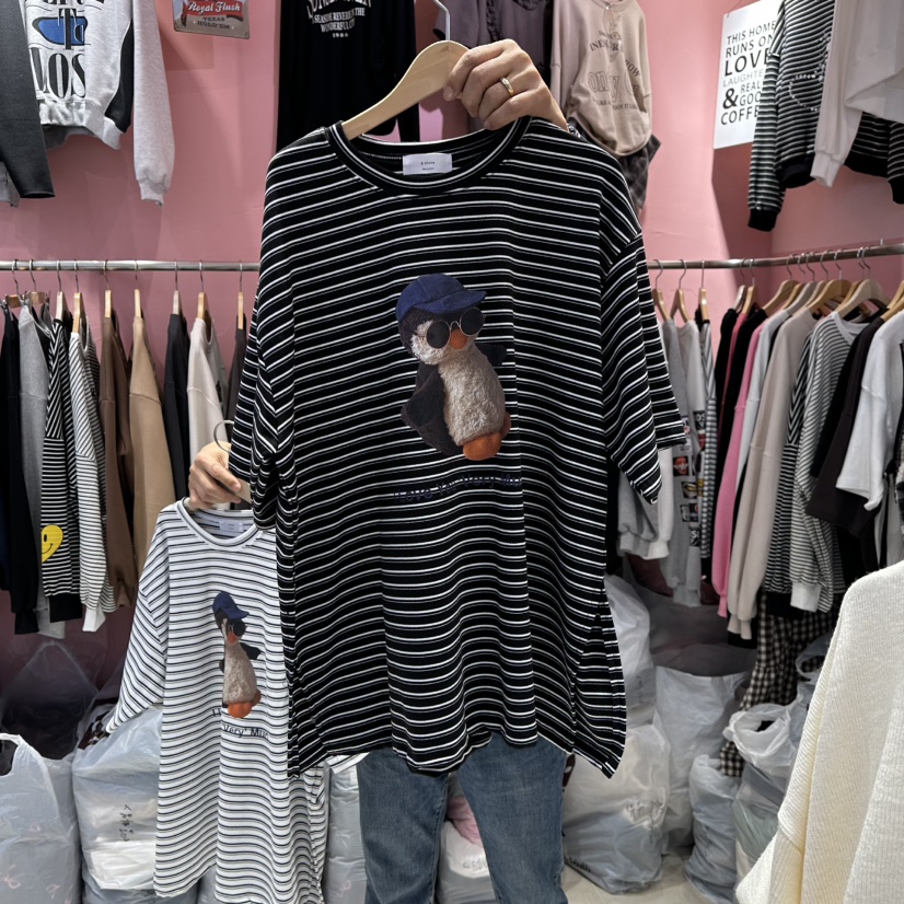 K STORY韓國直郵㊣女裝新款25秋冬時尚職業人氣休閑推薦T恤鵝K STORYT恤圖色2