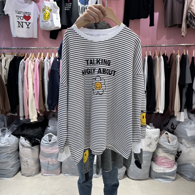 K STORY東大門㊣直郵女士新品熱賣人氣時尚25秋冬休閑長袖T恤K STORY長袖T恤圖色1