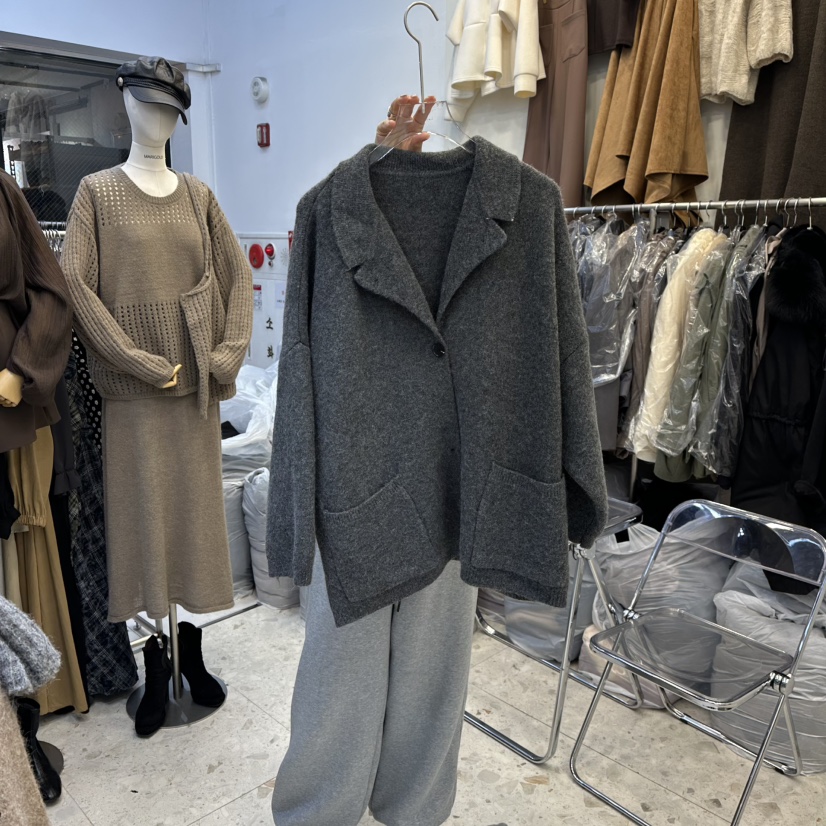 MARIGOLD東大門㊣代購女士新品人氣職業推薦熱賣25秋冬夾克開衫MARIGOLD夾克圖色2