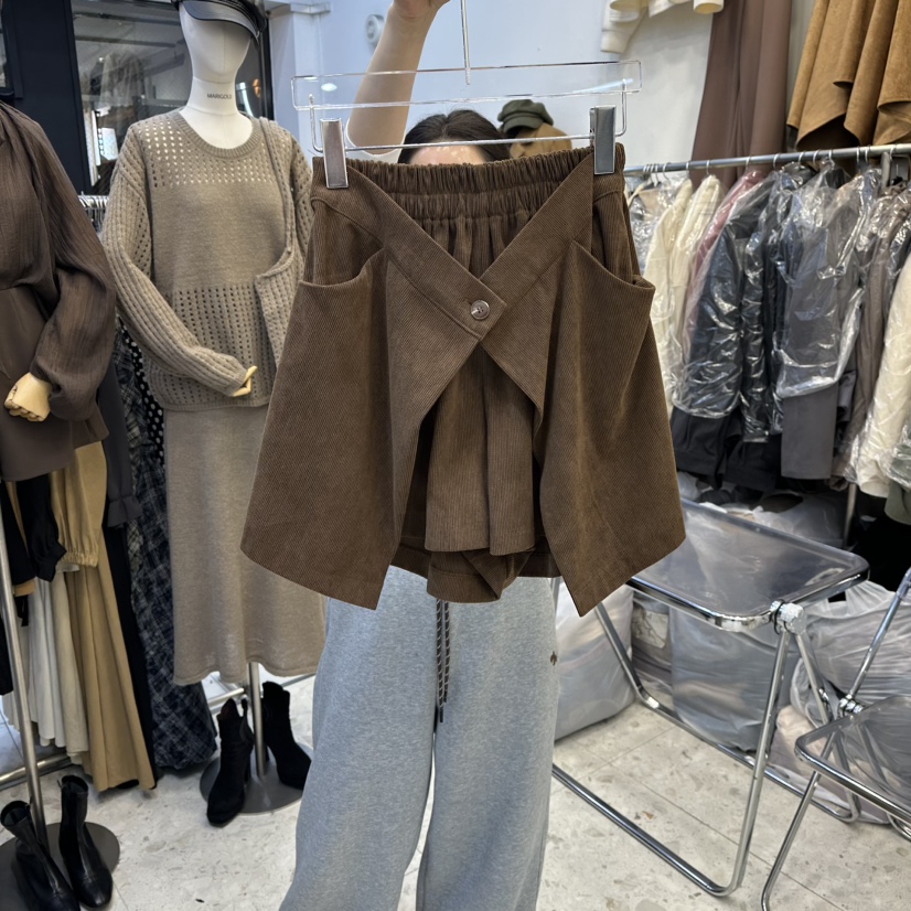 MARIGOLD東大門㊣直郵女士新款25秋冬人氣推薦休閑短褲燈芯絨MARIGOLD短褲圖色2