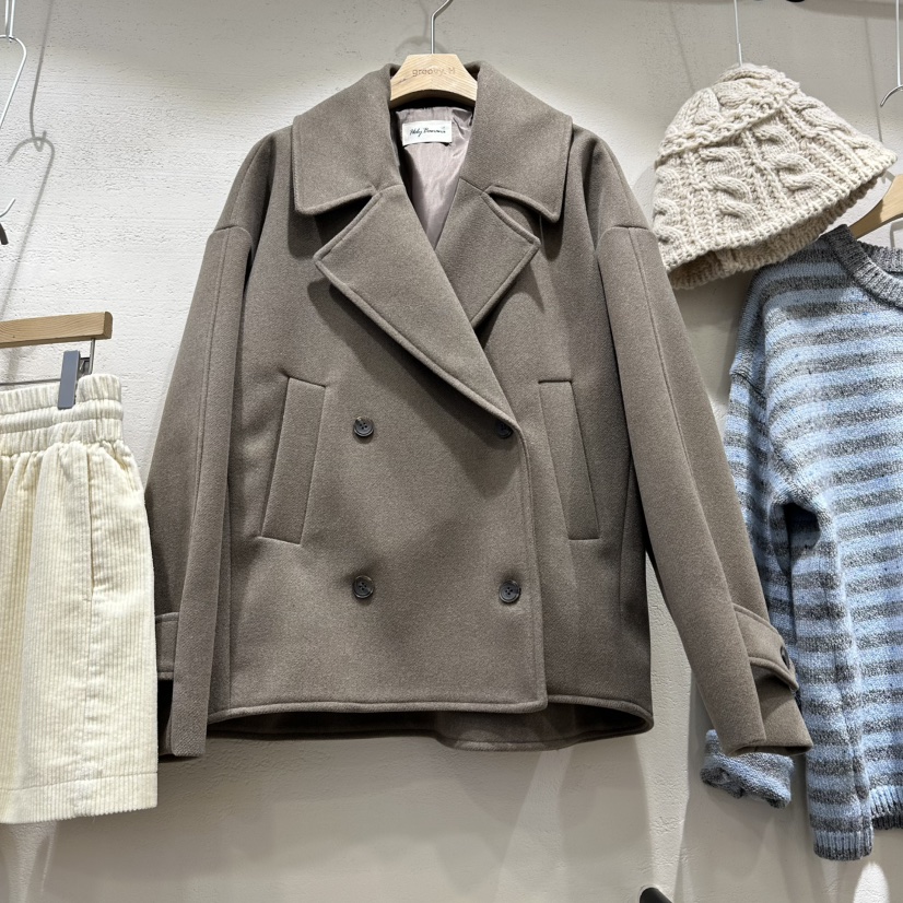 HOLYBANANA東大門㊣實拍女士新品時尚休閑真品25秋冬短款大衣groovy.H/HOLYBANANA短款大衣圖色1