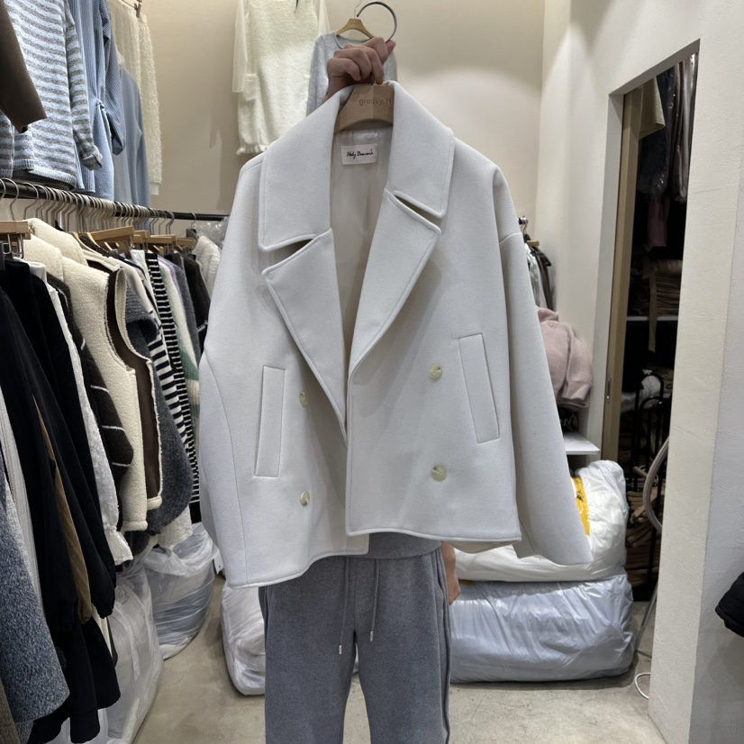 HOLYBANANA東大門㊣實拍女士新品時尚休閑真品25秋冬短款大衣groovy.H/HOLYBANANA短款大衣圖色2