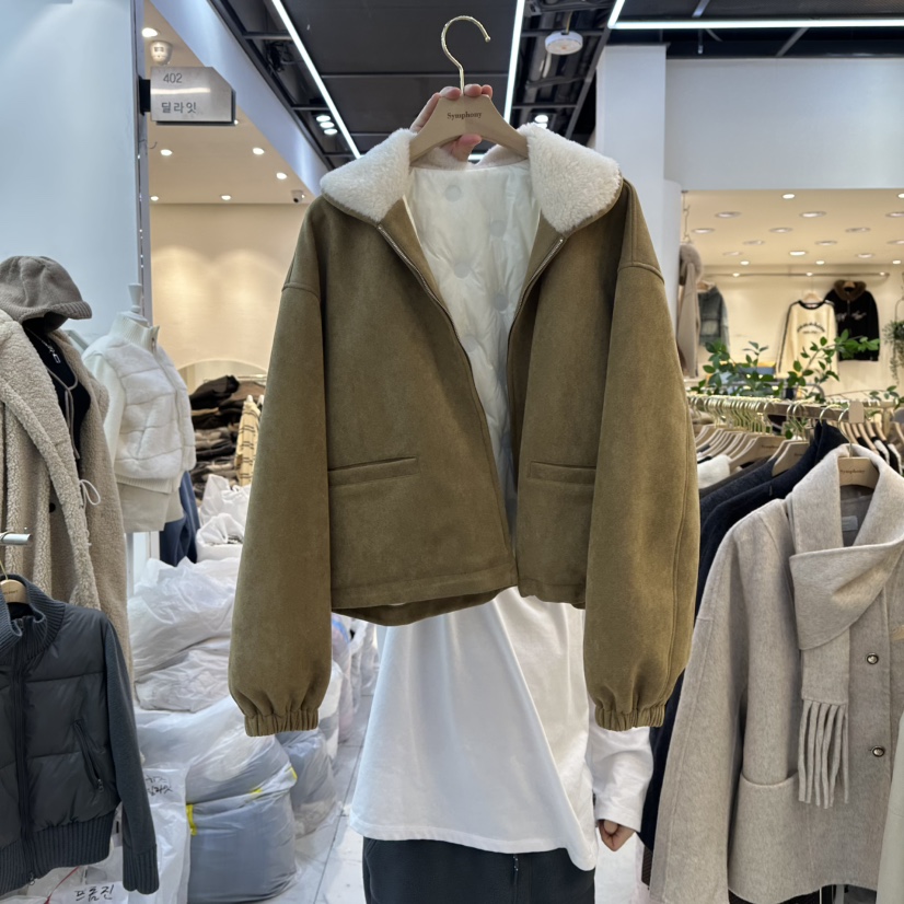 SYMPHONY東大門㊣直郵女士新款推薦休閑真品熱賣25秋冬夾克麂皮SYMPHONY夾克圖色1