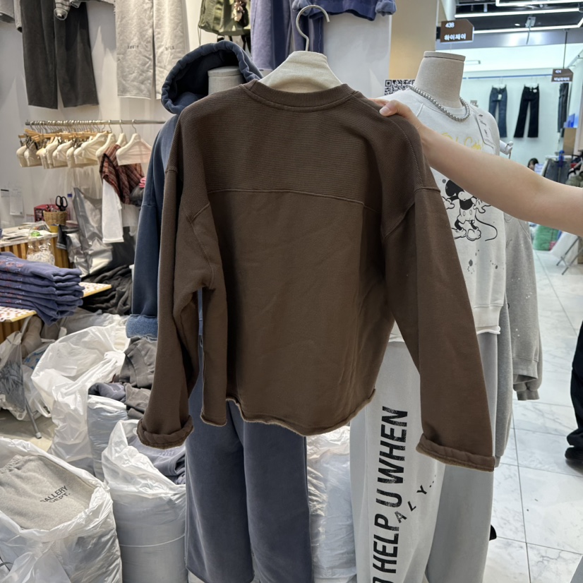 WASHBLUE韓國代購㊣女裝新品推薦熱賣人氣真品時尚長袖T恤加絨WASHBLUE長袖T恤