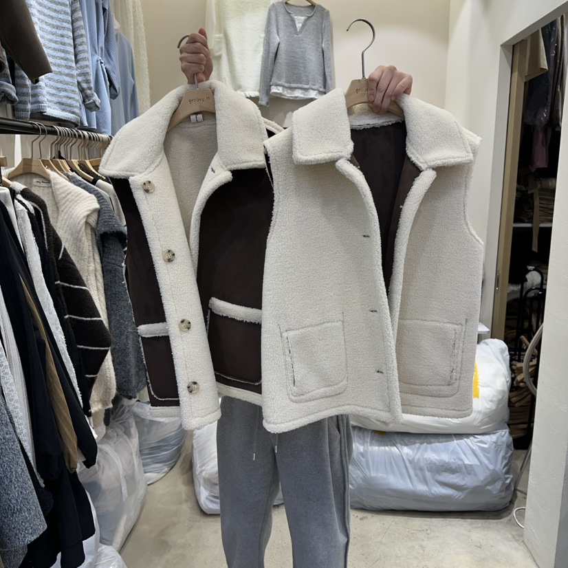 HOLYBANANA韓國直郵㊣女裝新款時尚真品休閑職業馬甲兩面穿groovy.H/HOLYBANANA馬甲