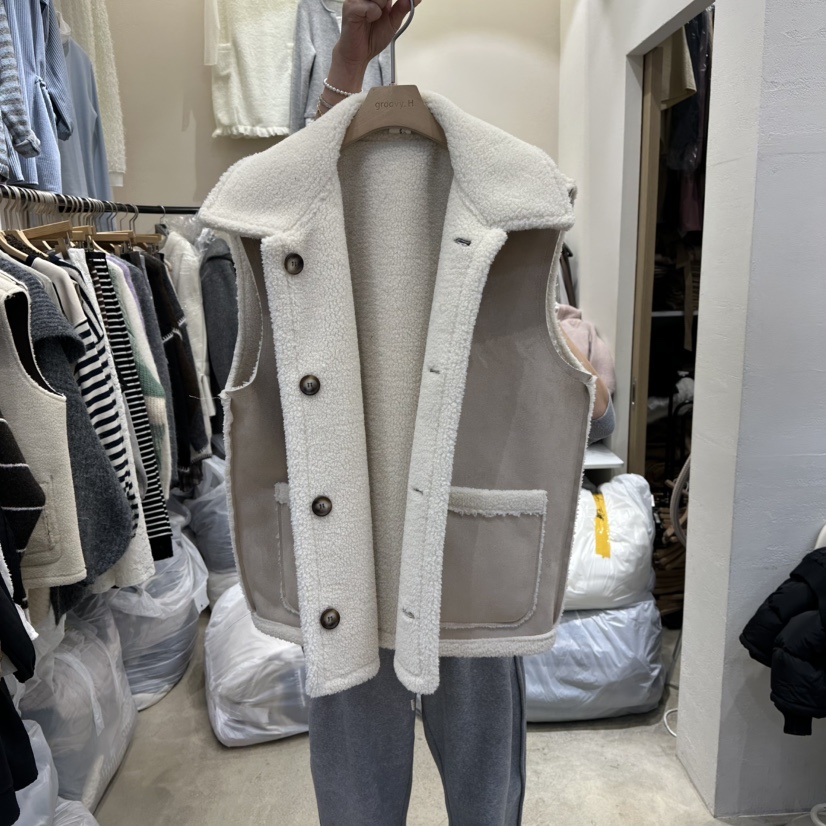 HOLYBANANA韓國直郵㊣女裝新款時尚真品休閑職業馬甲兩面穿groovy.H/HOLYBANANA馬甲圖色1