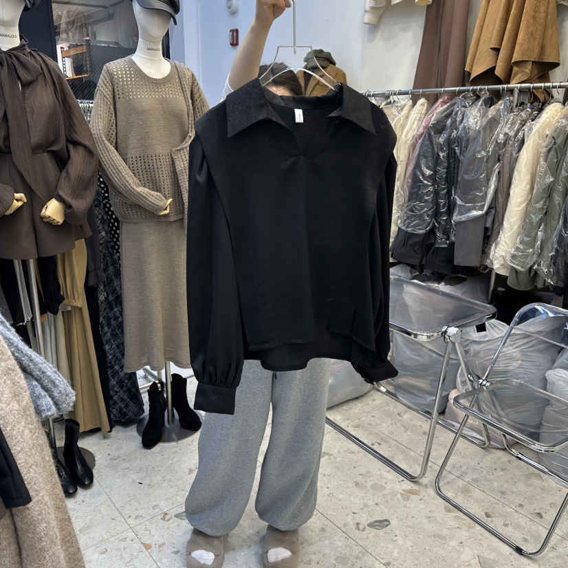 MARIGOLD東大門㊣實拍女裝新品休閑熱賣職業真品襯衫蕾絲衫MARIGOLD襯衫/蕾絲衫圖色3