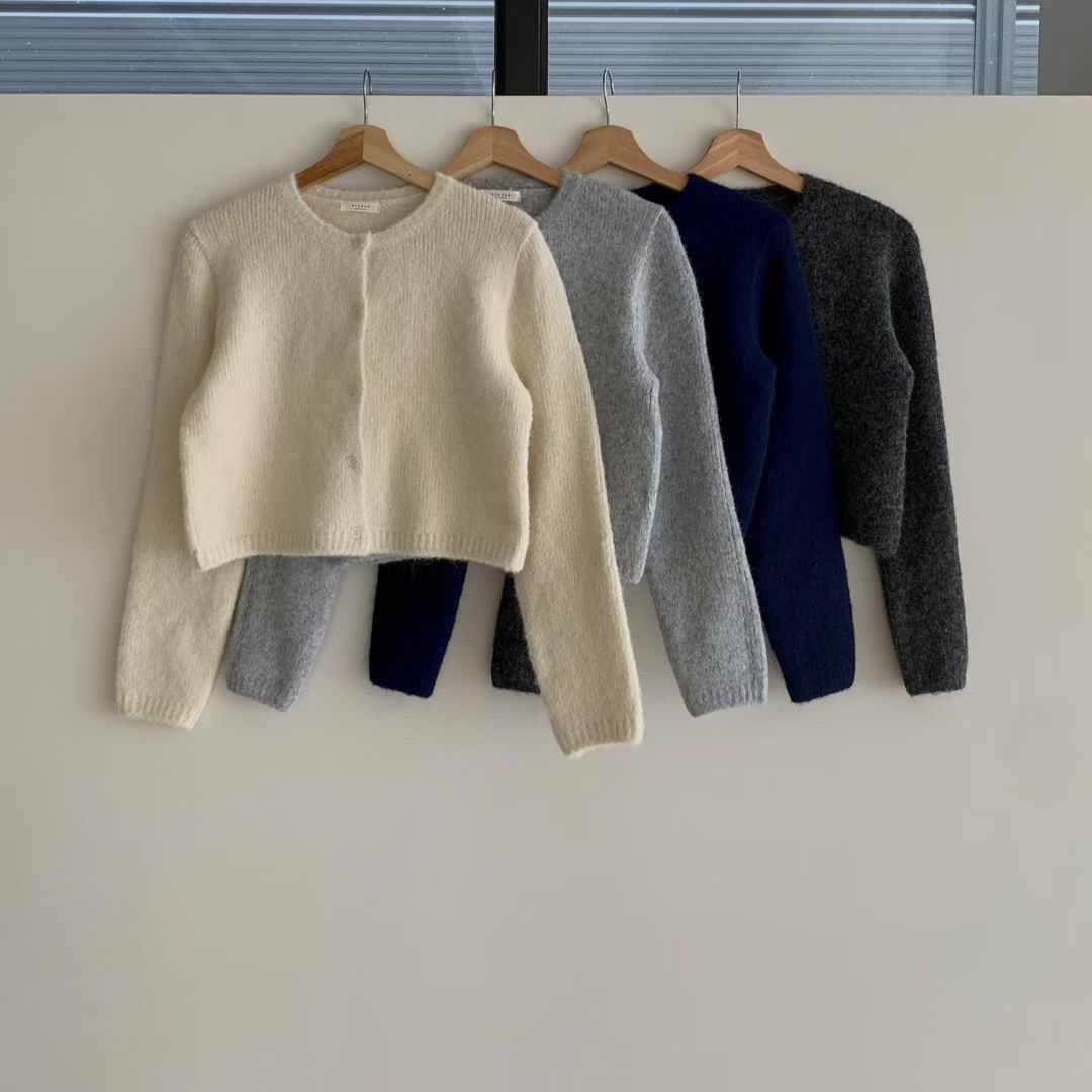 BREEZE-OT韓國直郵㊣女士新品時尚職業推薦針織衫圓領開衫BREEZE-OT針織衫圖色3左三色