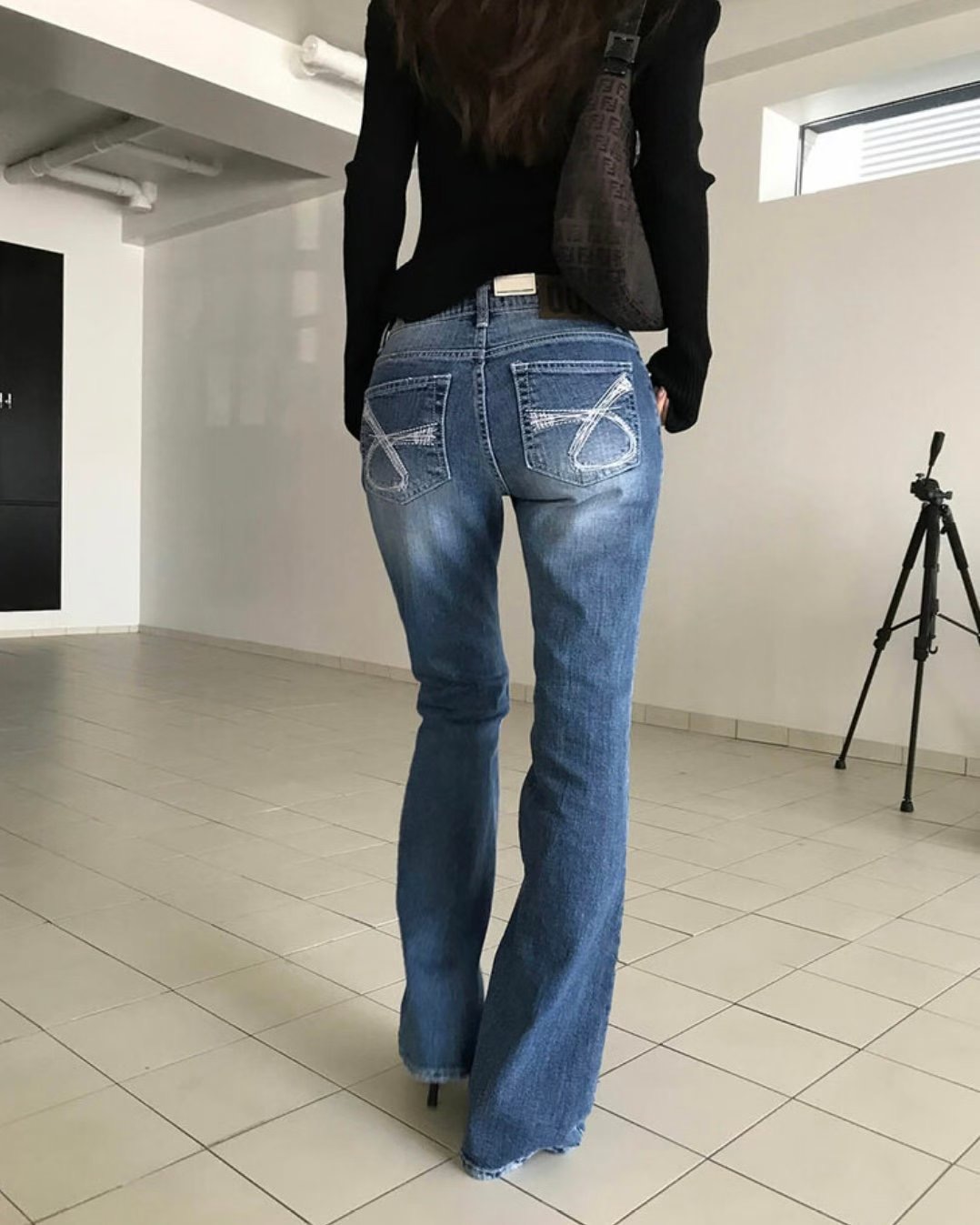 OOT東大門㊣代購女裝新品推薦25秋冬休閑熱賣時尚職業牛仔褲OOT牛仔褲