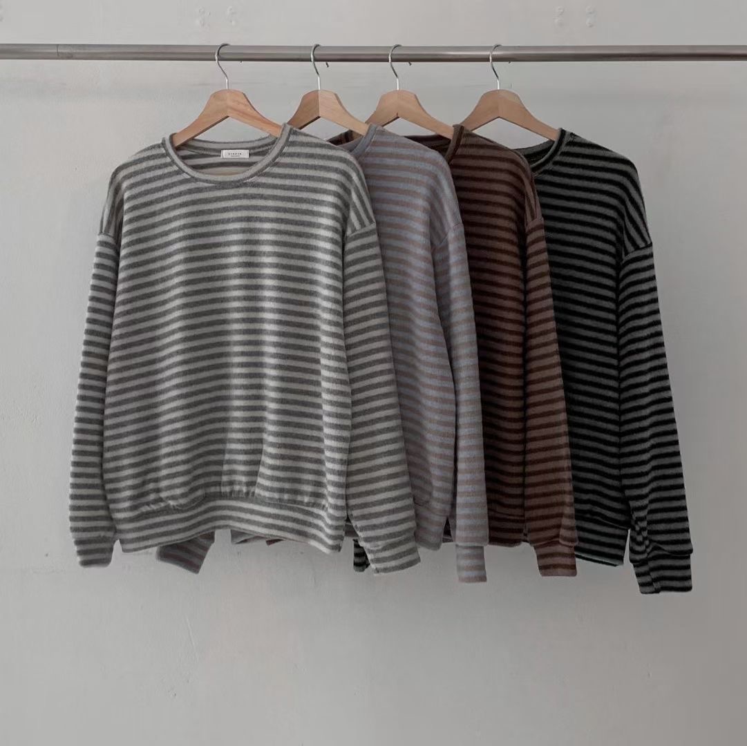 BREEZE-OT東大門㊣代購女士新品人氣職業休閑熱賣長袖T恤棉BREEZE-OT長袖T恤圖色3左三色