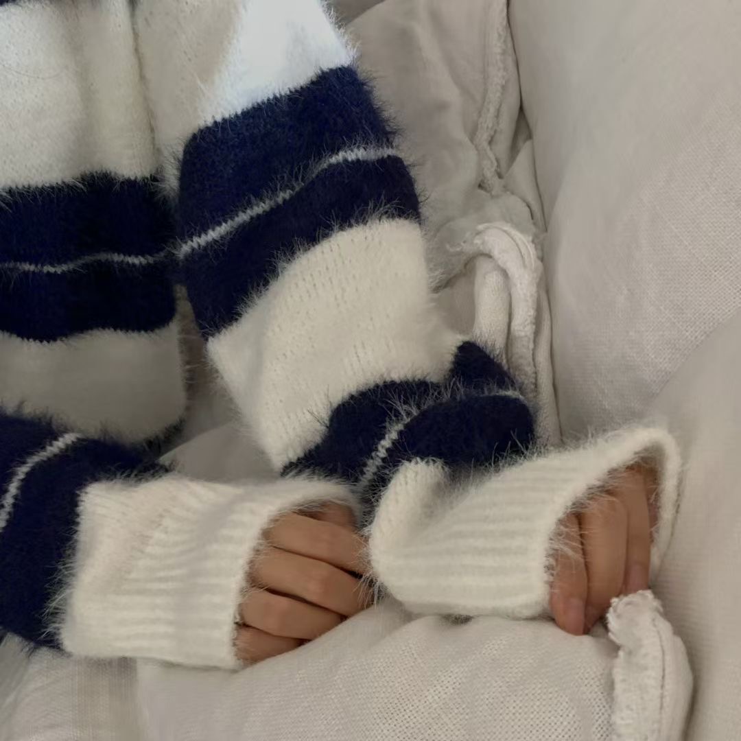 BREEZE-OT東大門㊣實拍女士新品人氣時尚真品熱賣針織衫條紋BREEZE-OT針織衫