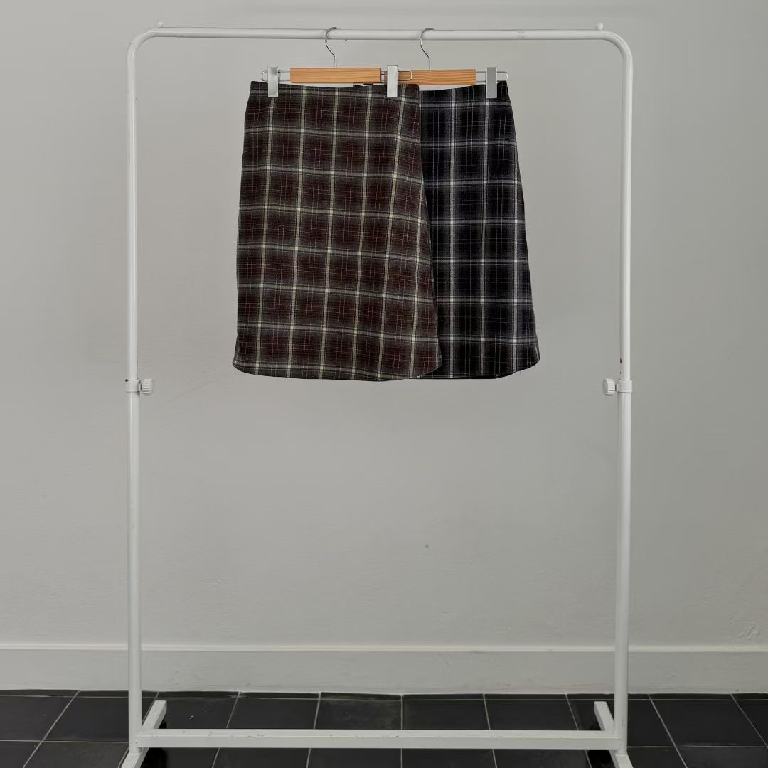 BREEZE-OT韓國代購㊣女士新款休閑25秋冬半身裙中短裙格紋BREEZE-OT半身裙/中短裙