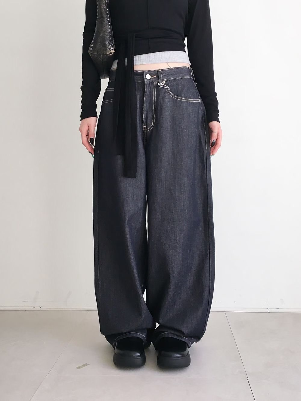 OOT韓國代購㊣女裝新款25秋冬真品休閑職業推薦時尚人氣牛仔褲OOT牛仔褲圖色1