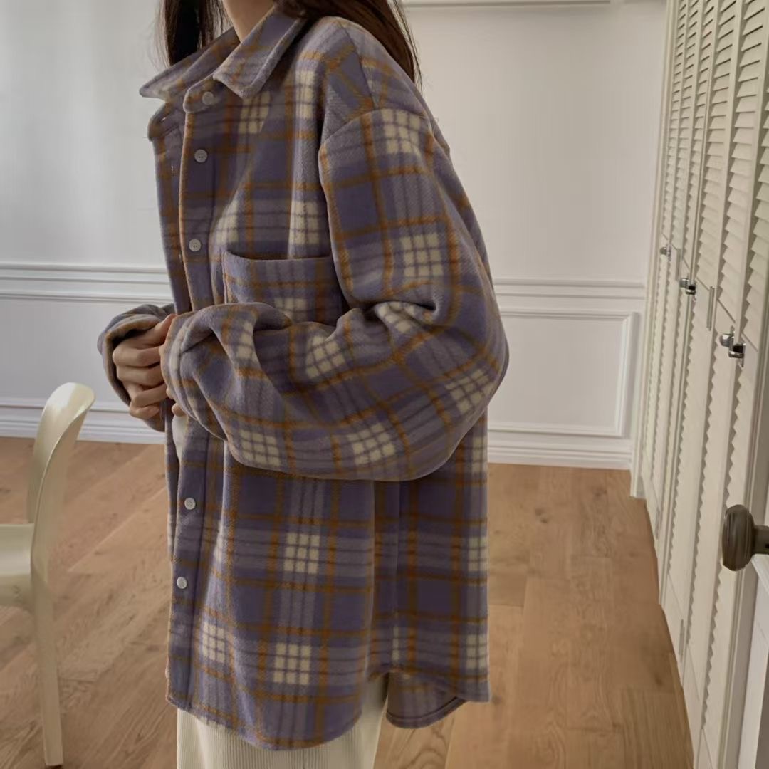 BREEZE-OT韓國代購㊣女士新品職業25秋冬推薦襯衫蕾絲衫格子BREEZE-OT襯衫/蕾絲衫