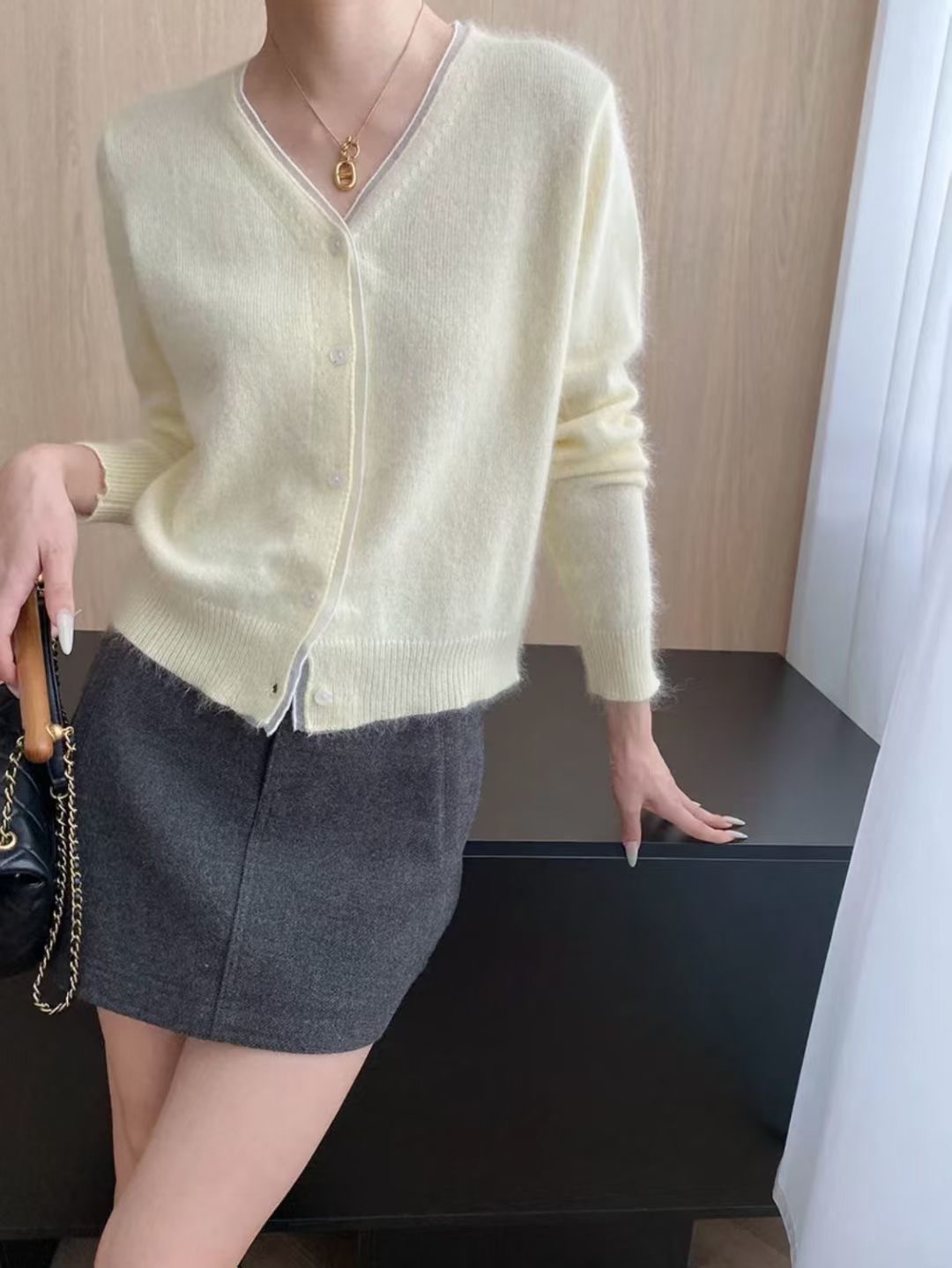 시선집중-T東大門㊣直郵女士新品時尚熱賣職業真品針織衫羊毛시선집중-T針織衫圖色2