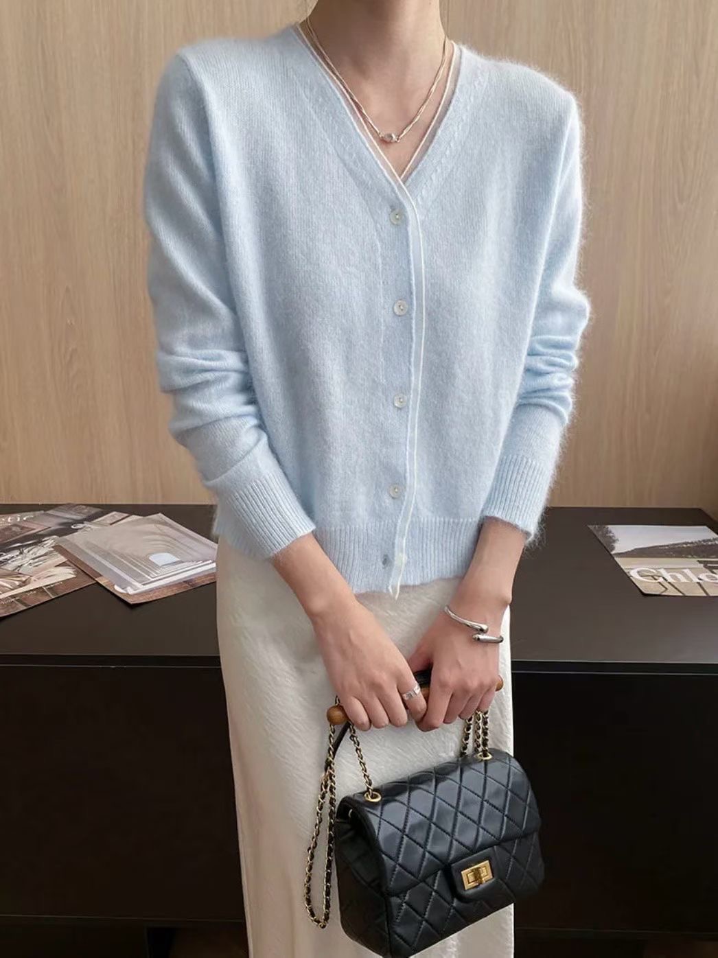 시선집중-T東大門㊣直郵女士新品時尚熱賣職業真品針織衫羊毛시선집중-T針織衫圖色3