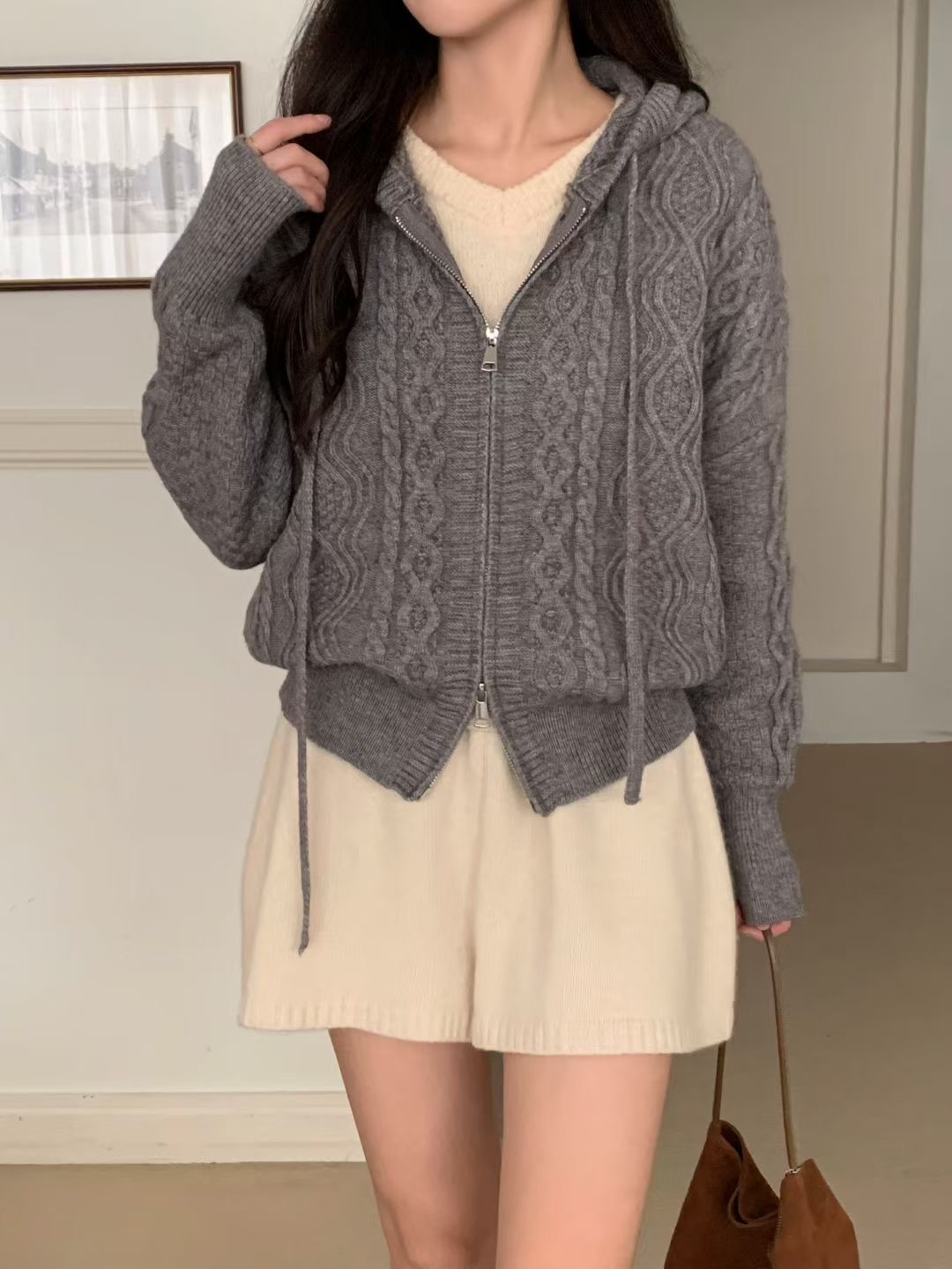 시선집중-T韓國直郵㊣女裝新品推薦人氣職業休閑時尚25秋冬毛衣시선집중-T毛衣圖色2