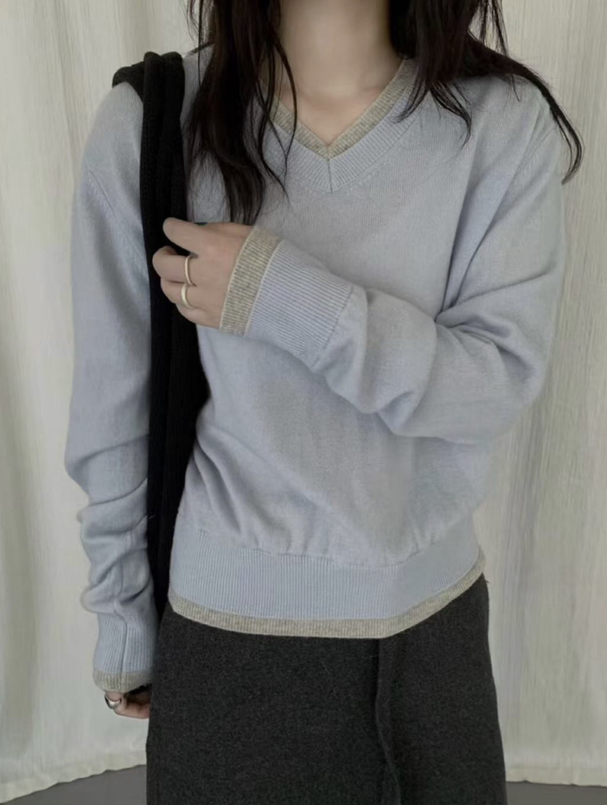 시선집중-T東大門㊣實拍女士新品人氣熱賣職業真品休閑針織衫시선집중-T針織衫圖色3