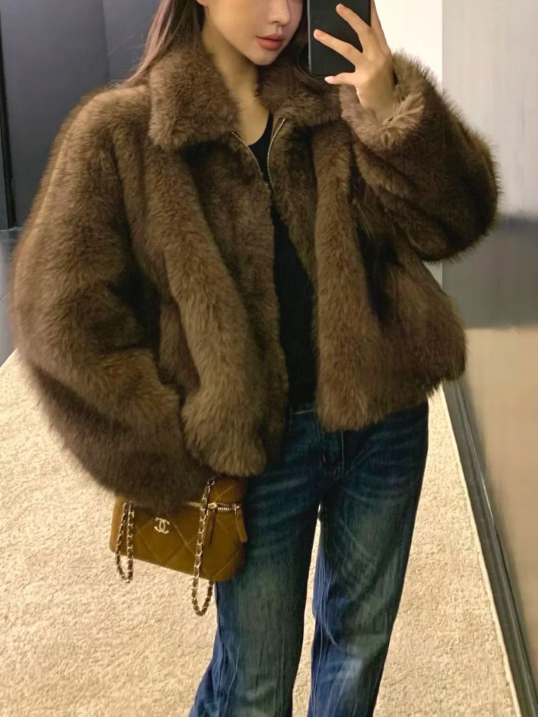 시선집중-T東大門㊣直郵女裝新品時尚推薦真品人氣夾克毛絨시선집중-T夾克圖色1