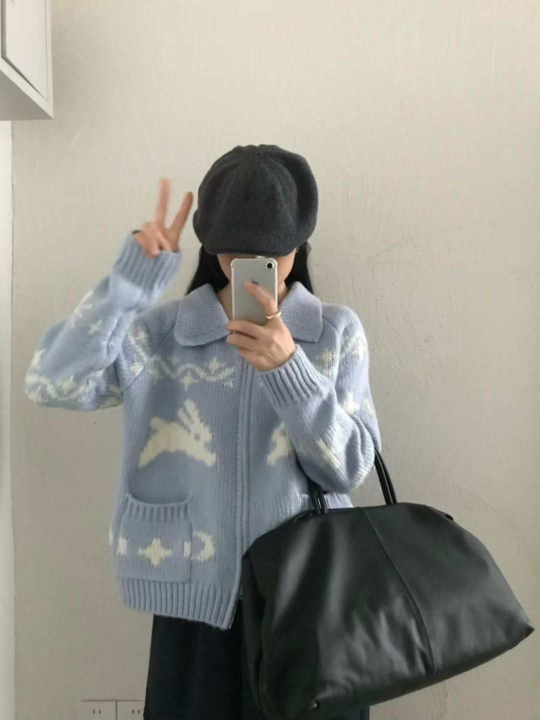 시선집중-T東大門㊣直郵女士新款休閑真品熱賣25秋冬毛衣兔子시선집중-T毛衣