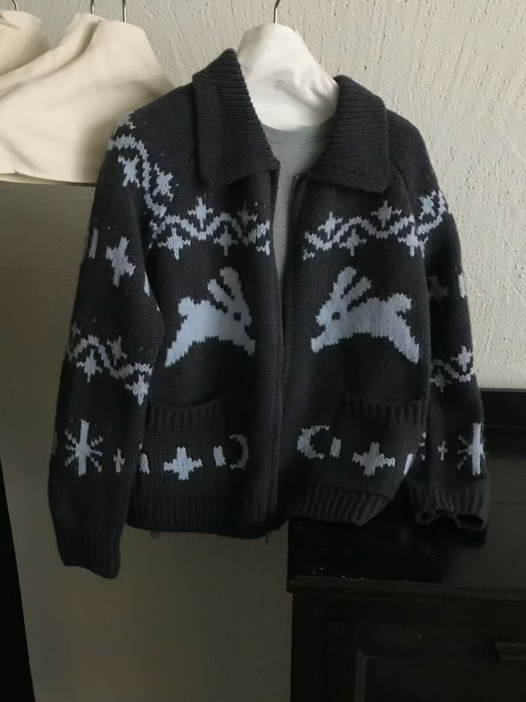 시선집중-T東大門㊣直郵女士新款休閑真品熱賣25秋冬毛衣兔子시선집중-T毛衣圖色1