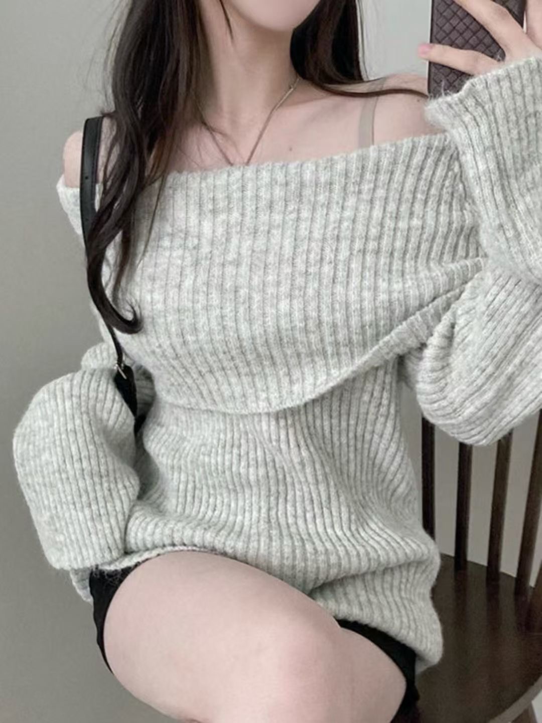 시선집중-T韓國代購㊣女裝新款真品休閑職業25秋冬時尚針織衫시선집중-T針織衫圖色3