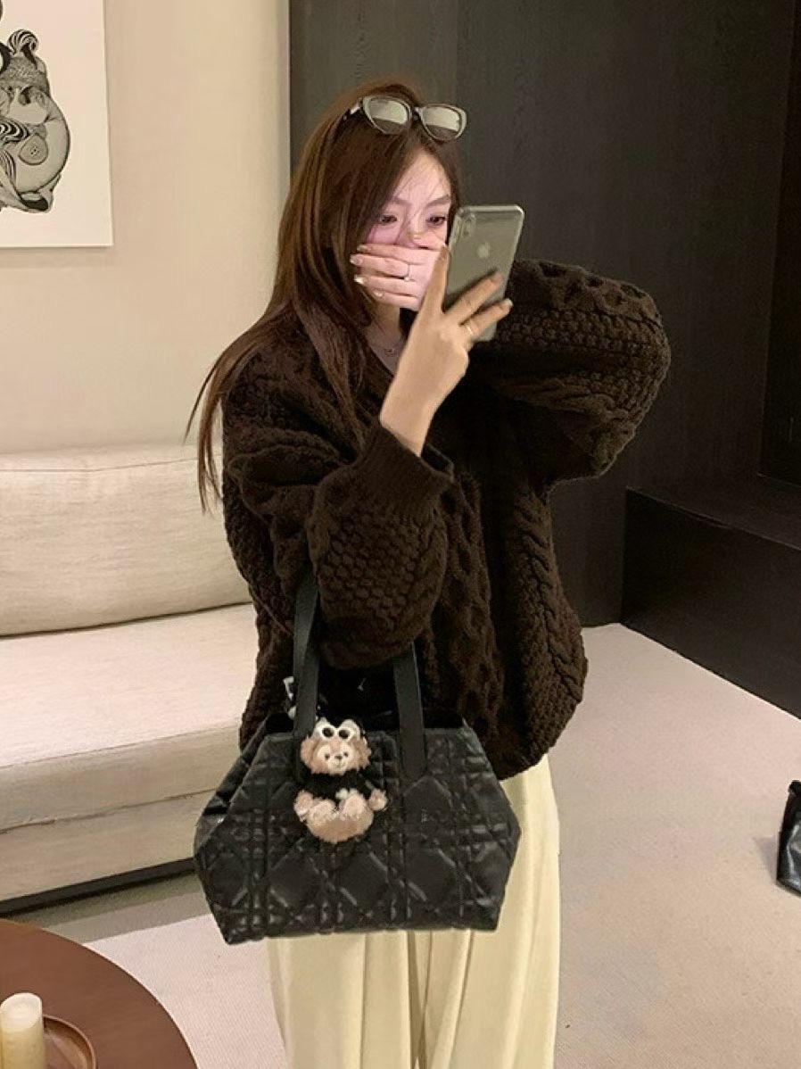 시선집중-T韓國直郵㊣女士新品推薦25秋冬職業真品熱賣毛衣시선집중-T毛衣圖色2