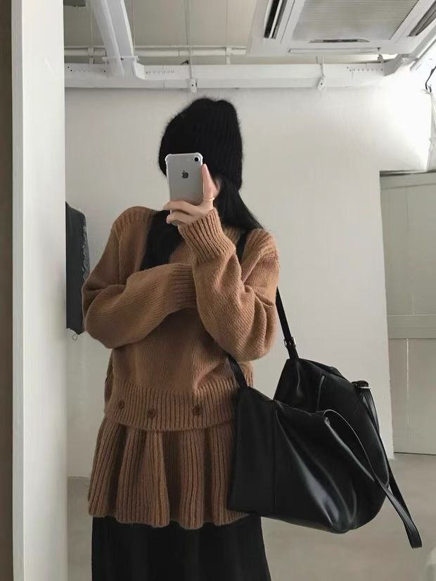 시선집중-T東大門㊣實拍女裝新款職業時尚25秋冬針織衫羊毛시선집중-T針織衫圖色3