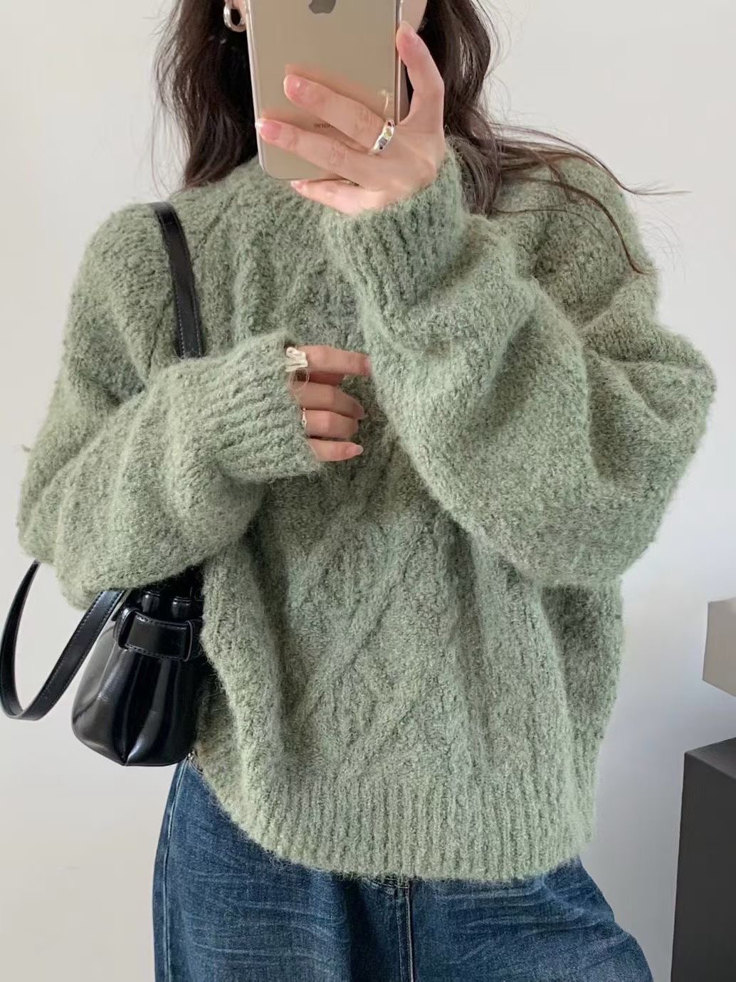 시선집중-T韓國直郵㊣女裝新款熱賣職業人氣推薦25秋冬毛衣羊毛시선집중-T毛衣圖色1