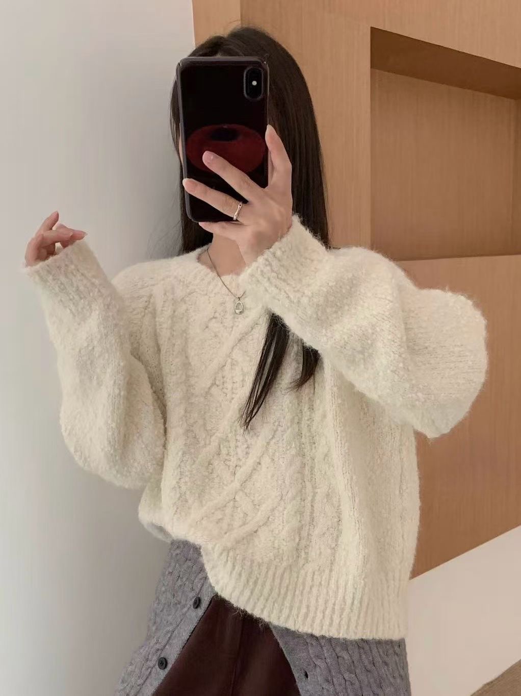 시선집중-T韓國直郵㊣女裝新款熱賣職業人氣推薦25秋冬毛衣羊毛시선집중-T毛衣圖色2