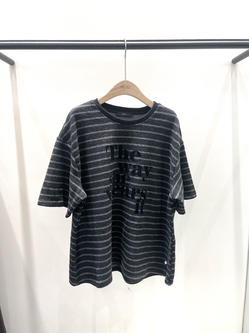 NEOUL東大門㊣實拍女士新品時尚推薦人氣職業真品T恤天鵝絨NEOUL/ahin雙領標簽T恤圖色2