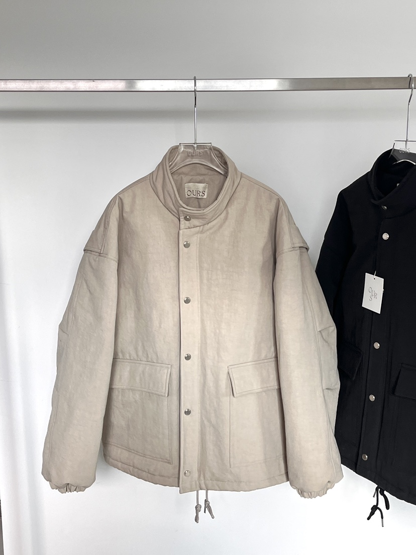 OURS韓國代購㊣女士新款休閑推薦25秋冬職業時尚熱賣短款棉服OURS短款棉服圖色1