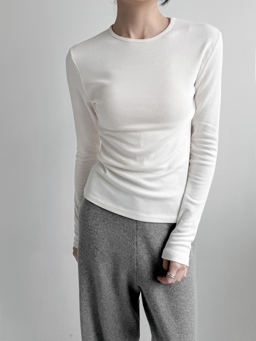 YIKHO STYLE東大門㊣實拍女裝新品職業休閑長袖T恤羊毛柔軟YIKHO STYLE長袖T恤