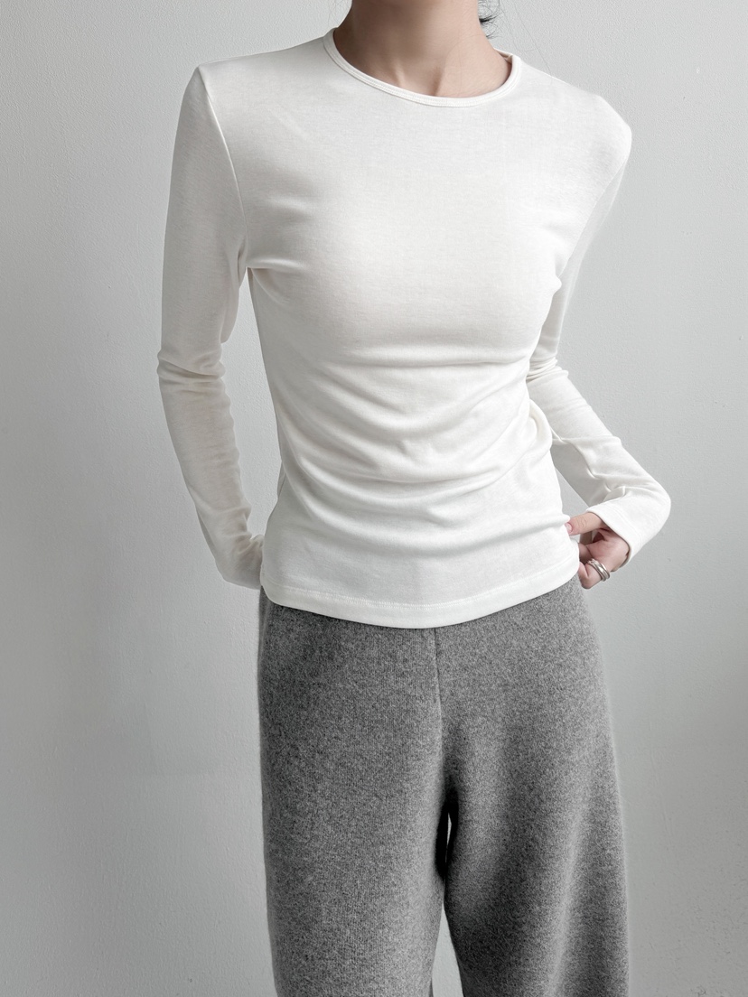 YIKHO STYLE東大門㊣實拍女裝新品職業休閑長袖T恤羊毛柔軟YIKHO STYLE長袖T恤