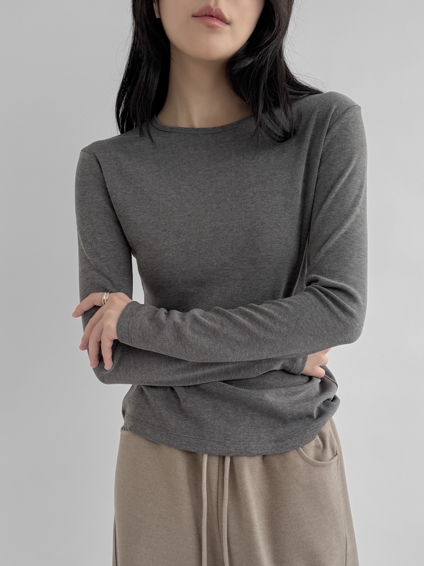 YIKHO STYLE東大門㊣實拍女裝新品職業休閑長袖T恤羊毛柔軟YIKHO STYLE長袖T恤