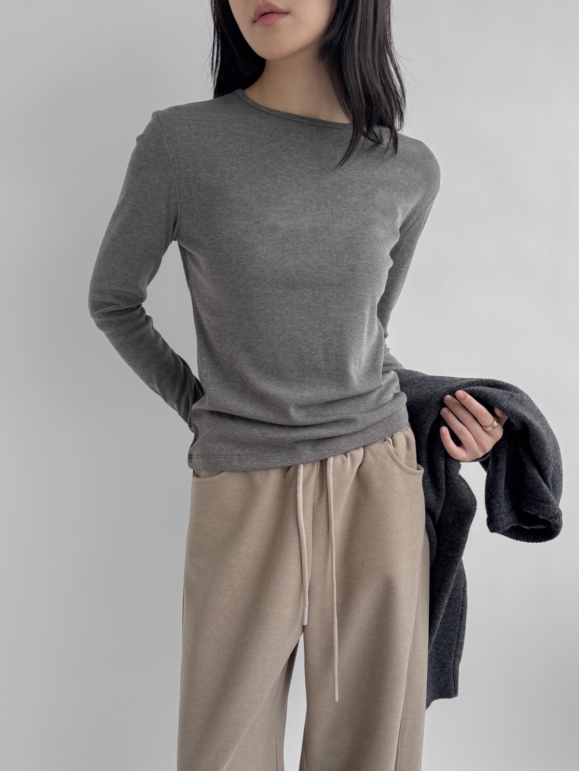 YIKHO STYLE東大門㊣實拍女裝新品職業休閑長袖T恤羊毛柔軟YIKHO STYLE長袖T恤