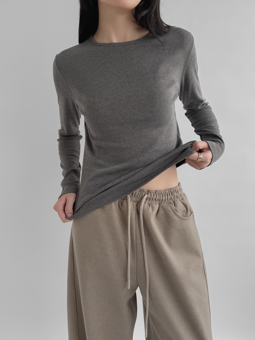 YIKHO STYLE東大門㊣實拍女裝新品職業休閑長袖T恤羊毛柔軟YIKHO STYLE長袖T恤