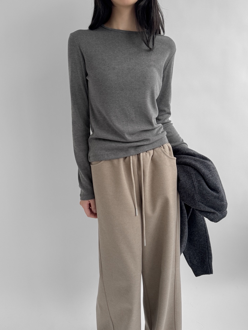 YIKHO STYLE東大門㊣實拍女裝新品職業休閑長袖T恤羊毛柔軟YIKHO STYLE長袖T恤